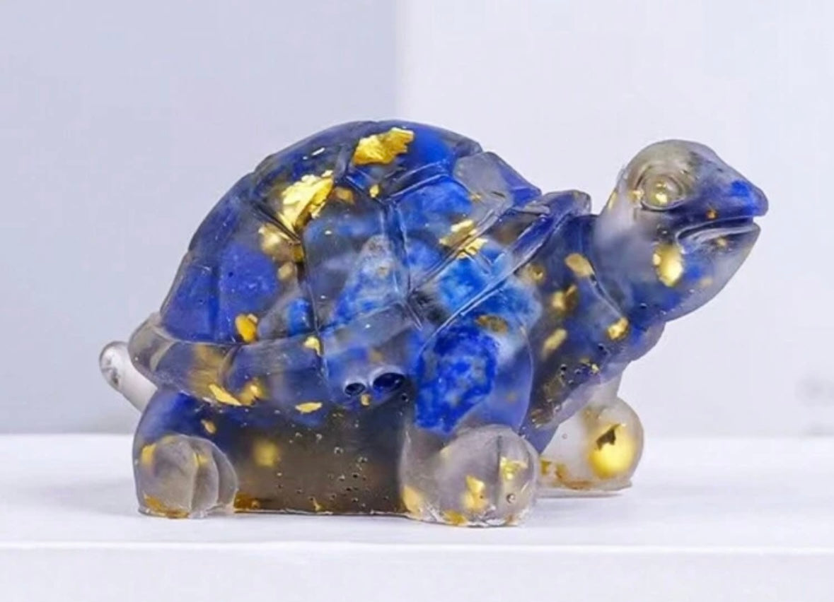 Figura tortuga resina con mineral