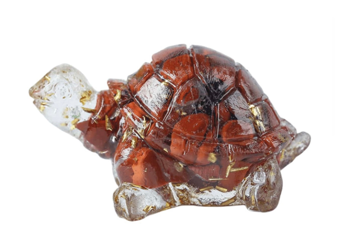 Figura tortuga resina con mineral