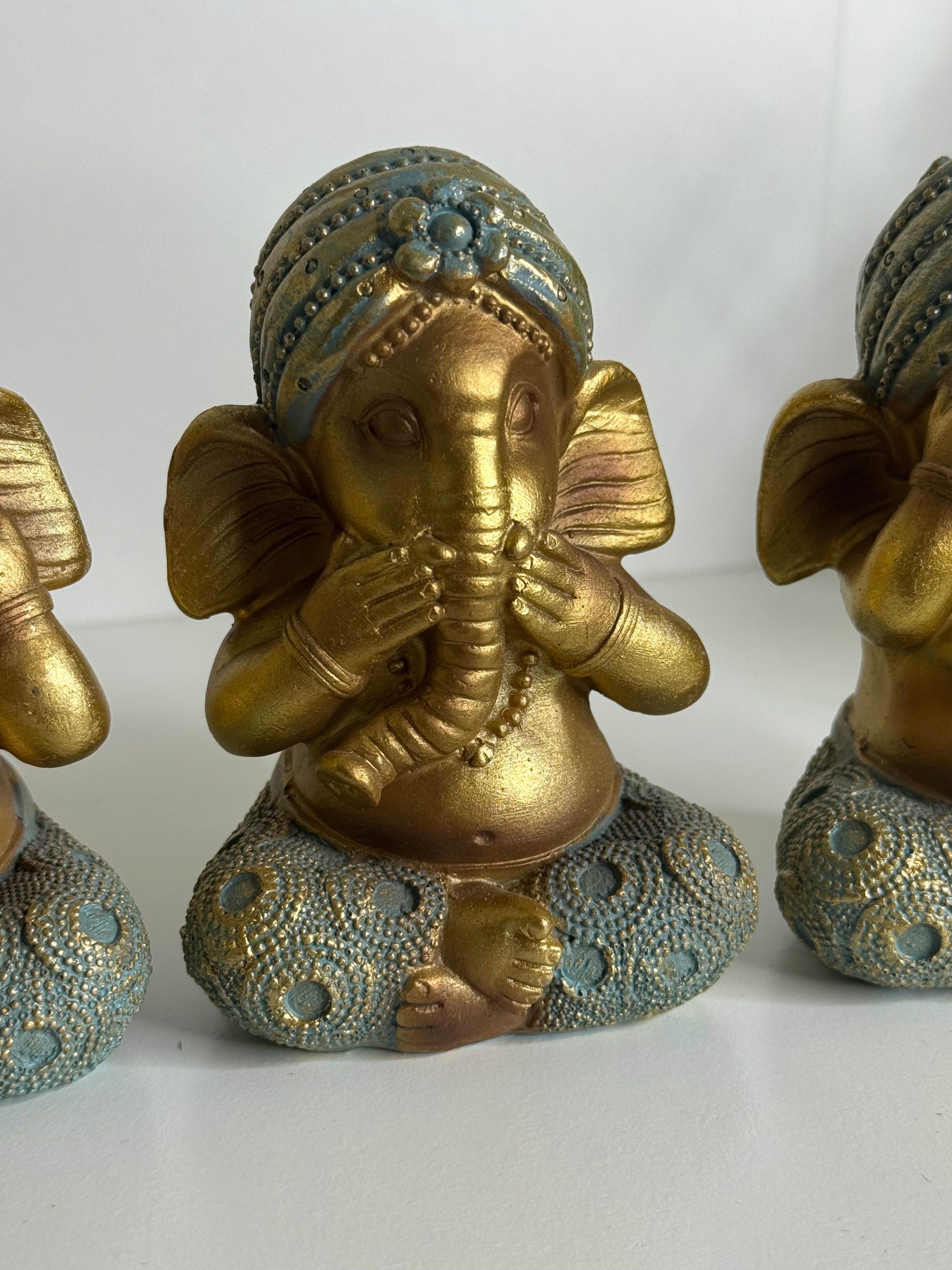 Set 3 Ganesha Sabio – Ver, Oír y Callar | Protección, Sabiduría y Equilibrio Energético