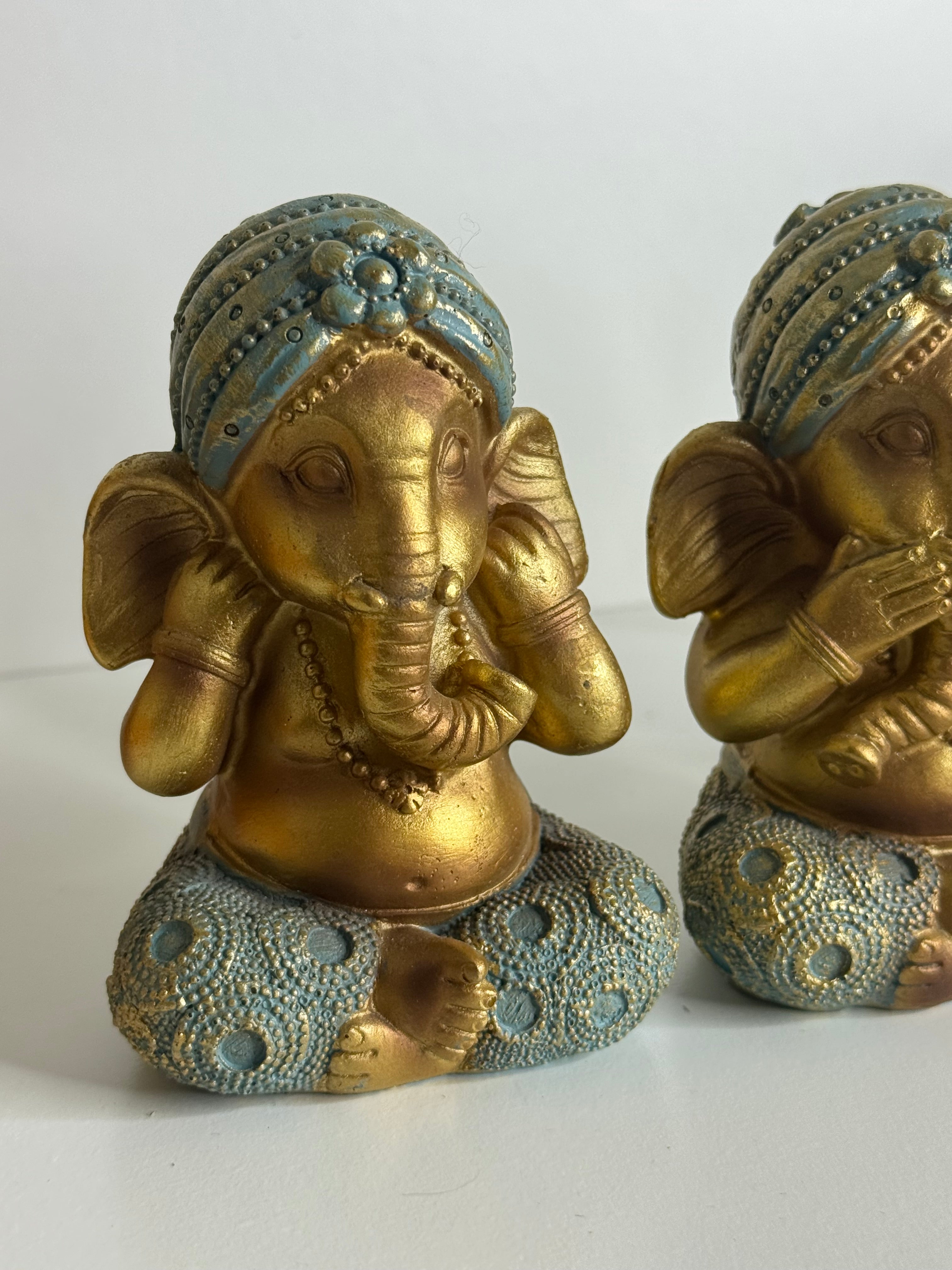 Set 3 Ganesha Sabio – Ver, Oír y Callar | Protección, Sabiduría y Equilibrio Energético