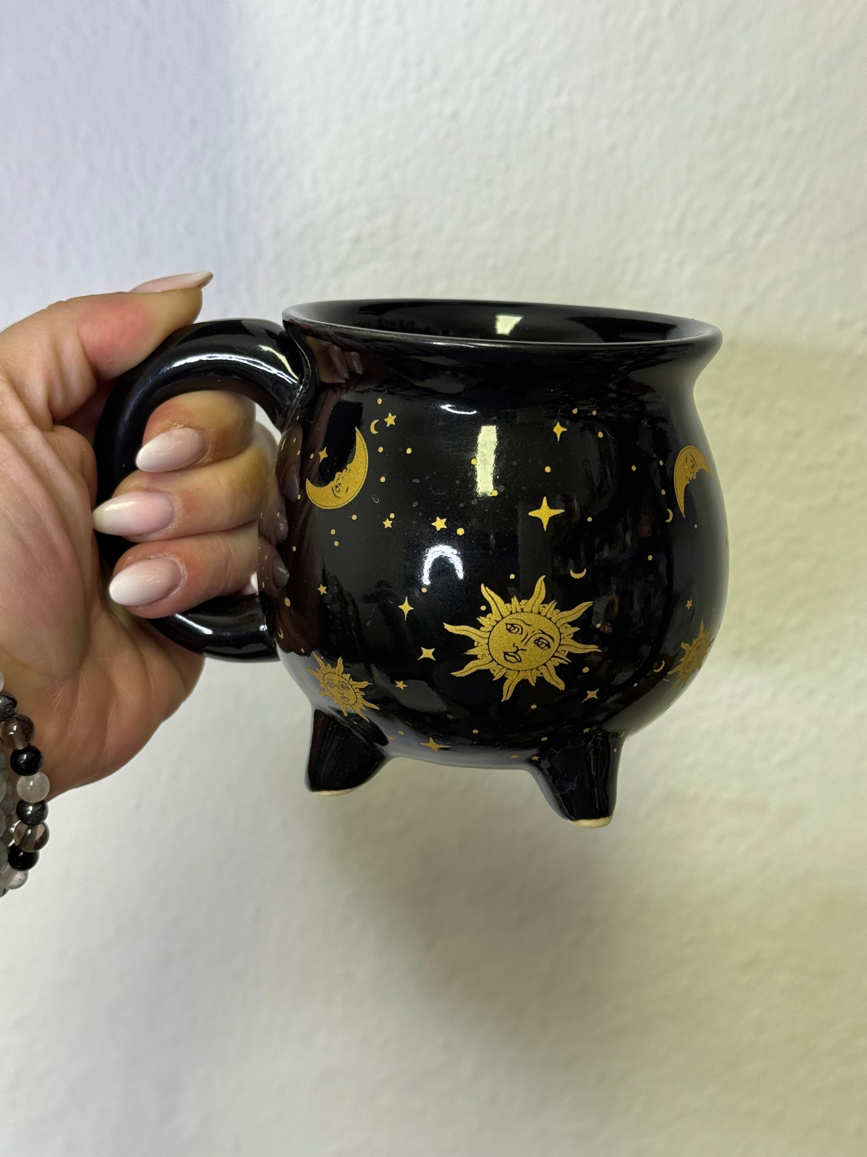 Taza XL Esotérica Sol y Luna | Taza Caldero Grande Decoración Mística