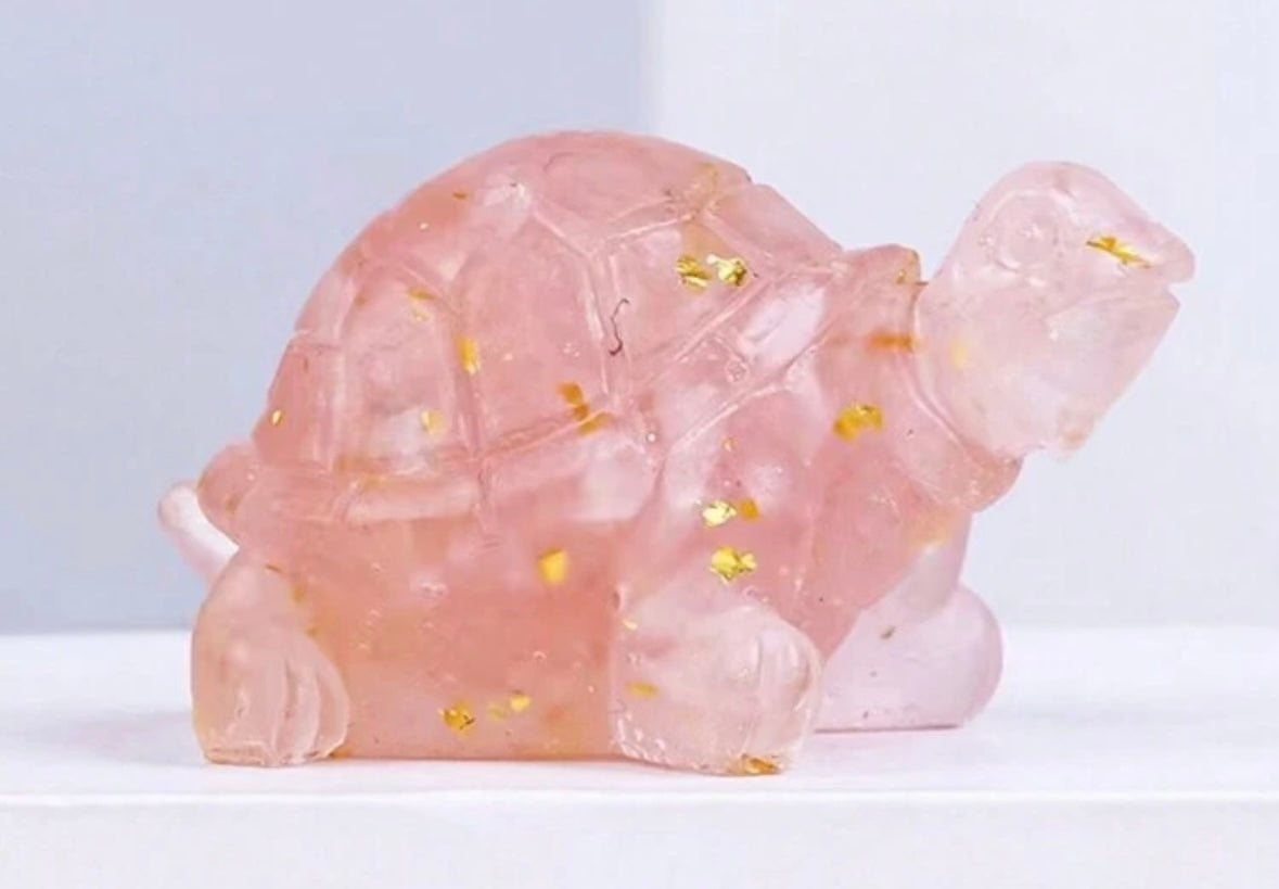 Figura tortuga resina con mineral