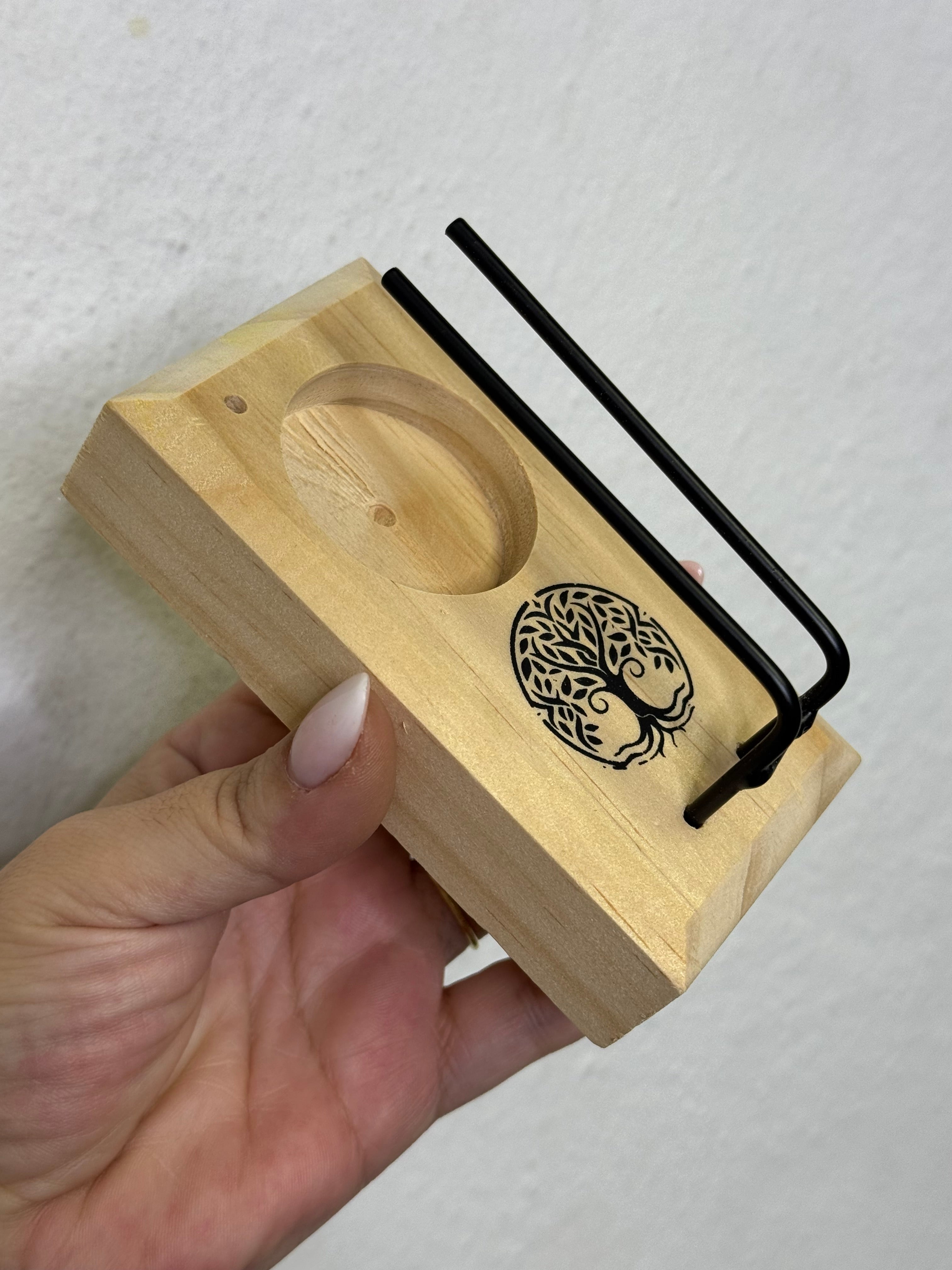 Porta Palo Santo de Madera | Soporte para Incienso y Limpieza Energética