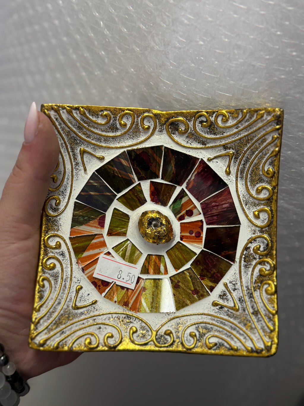 Quemador de Incienso Decorativo – Mosaico Espiritual Premium