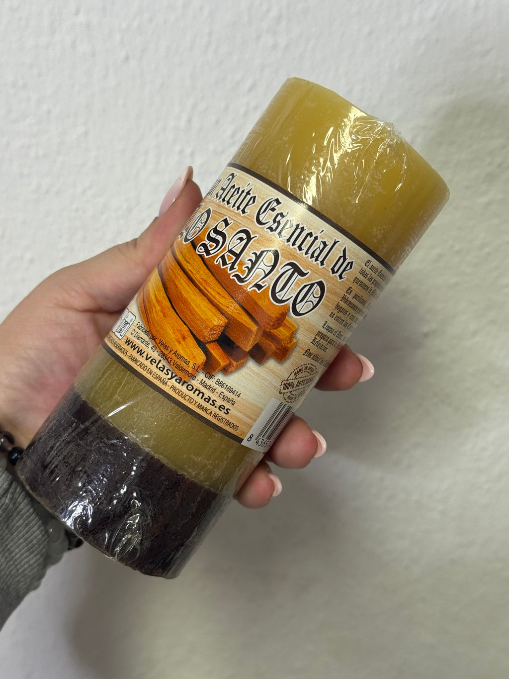 Vela Esotérica de Palo Santo con Hierbabuena – Limpieza y Renovación Energética