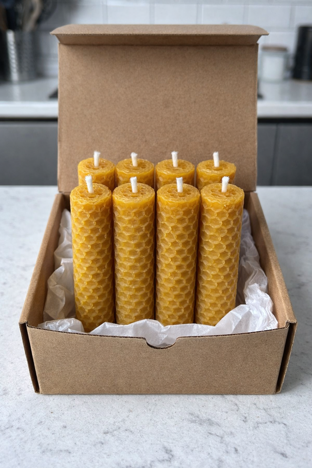 Pack de 8 velas de cera de abeja