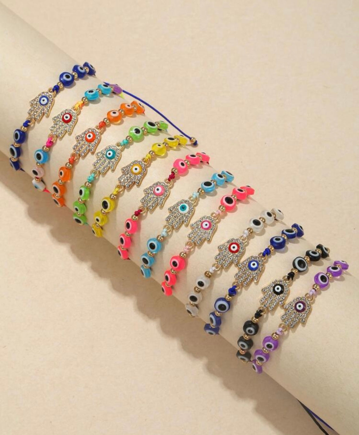 Pulsera mano de Fátima + ojo turco