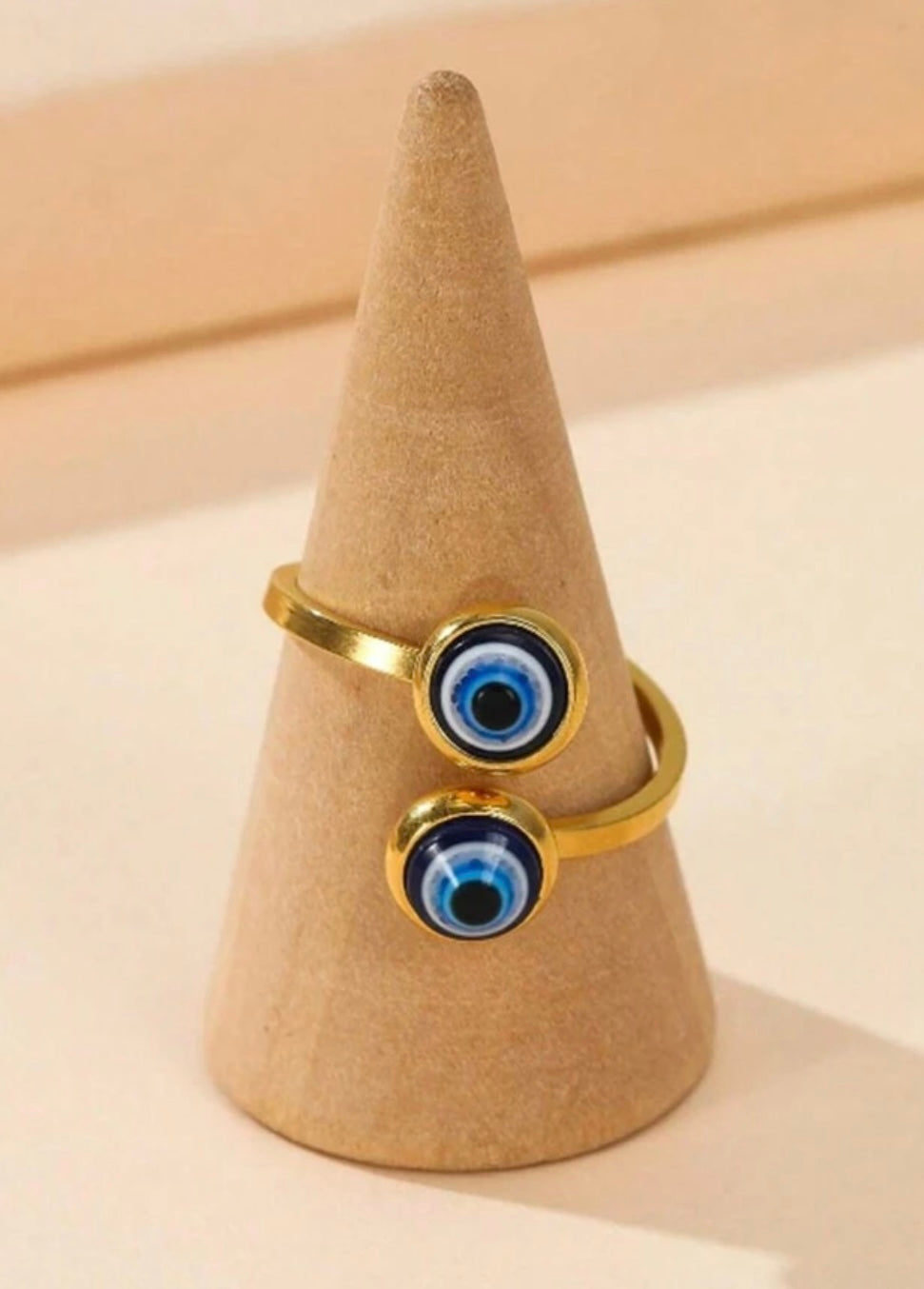 Anillo acero inoxidable ojo turco doble ajustable