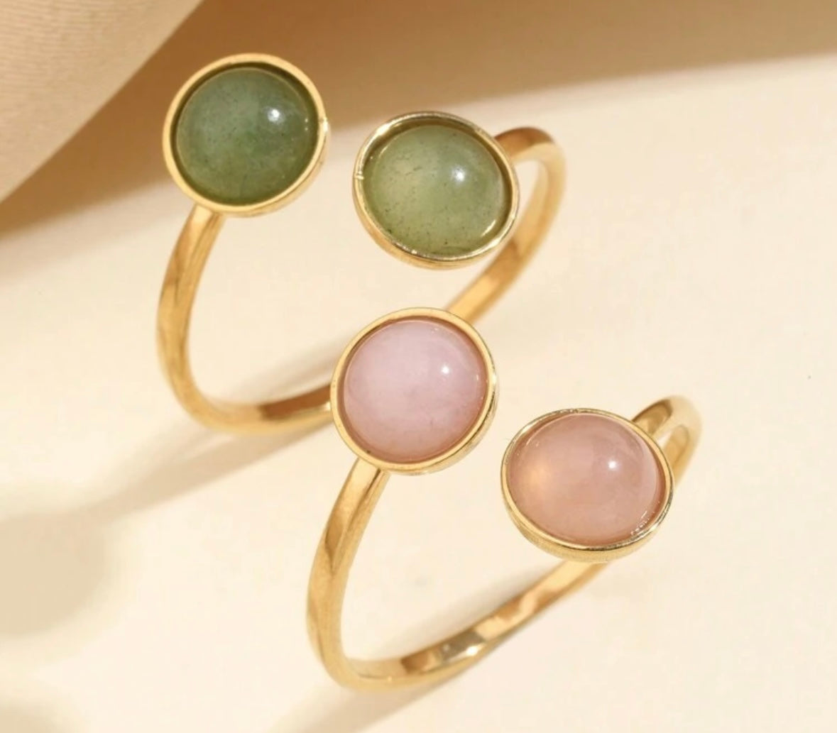 Anillo decorativo cuarzo Rosa/Verde