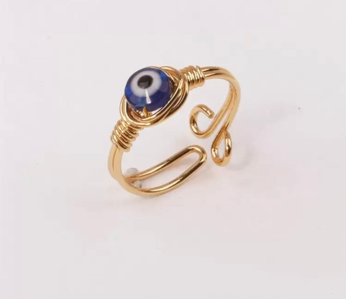 Anillo acero inoxidable ojo turco ajustable